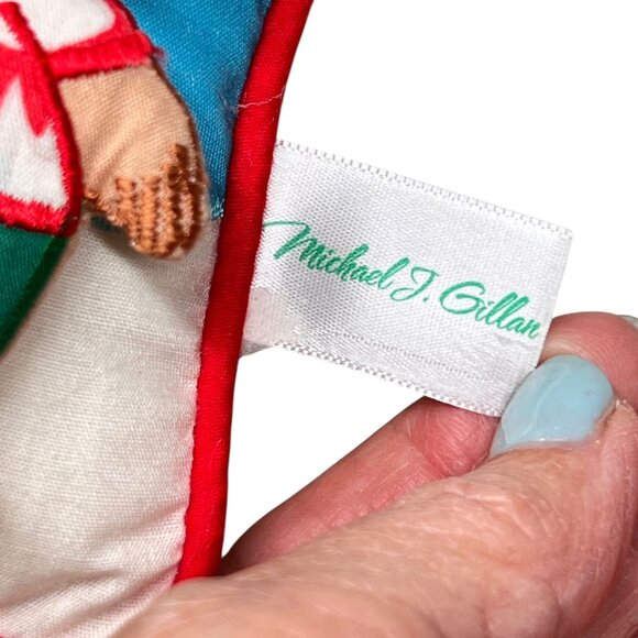 Michael J Gillan Hawaii Mele Kalikimaka Santa Pillow Ornament 3D Hanging - Picture 3 of 9